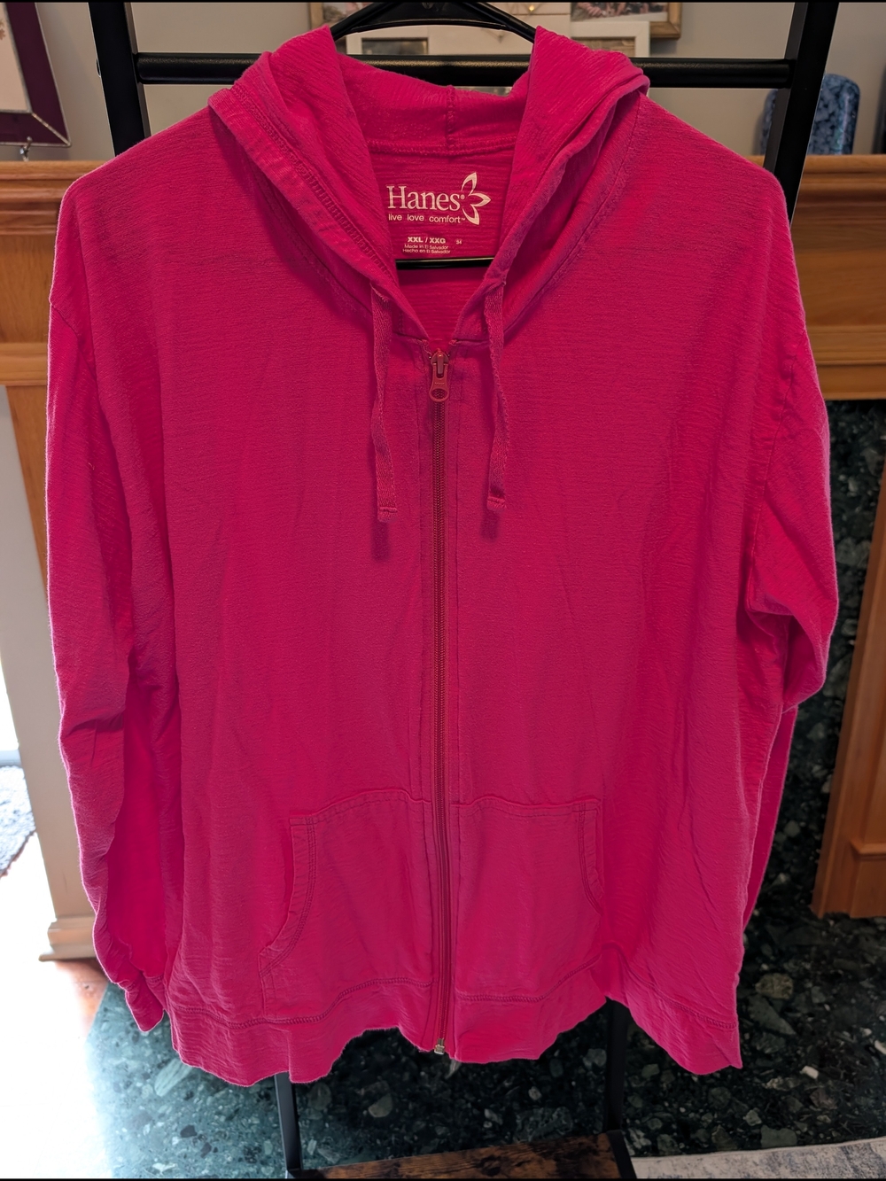 Hanes Hot Pink Full-Zip Hoodie